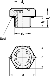 ATEX Threaded Plugs GN 745.6 sketch