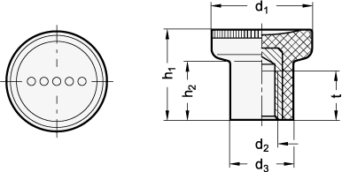 Knurled Knobs Plastic GN 676 sketch