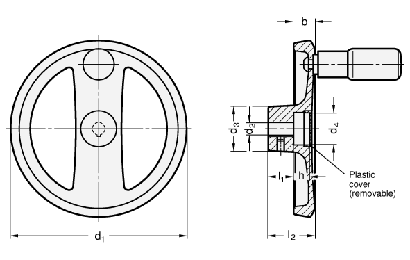 Spoked Handwheel  140 GN 924.50 sketch