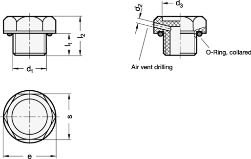 Threaded Plugs GN 745.2 sketch