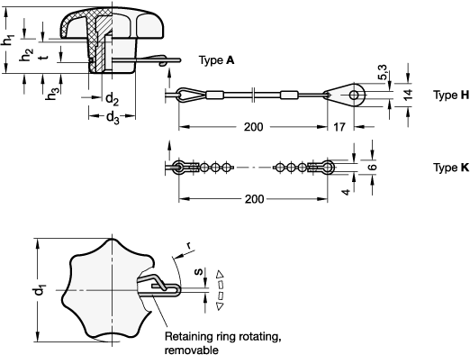 Star Knobs GN 6336.13 sketch