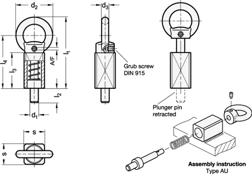 Stainless Steel Indexing Plungers GN 722.4 sketch