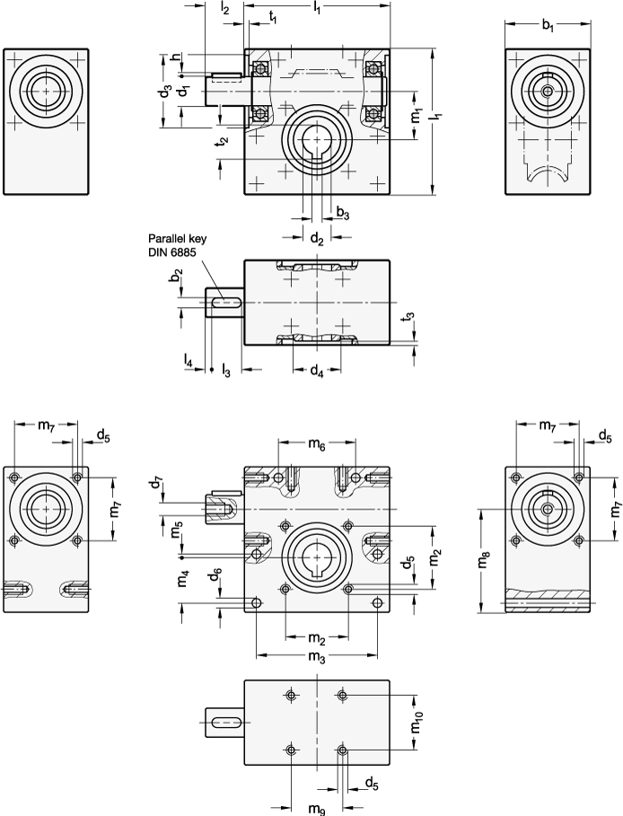 Worm Gear Reducers GN 3975 sketch