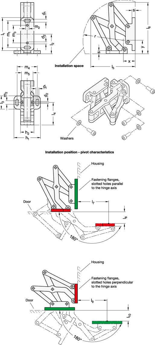 Multiple Joint Hinge GN 7247 sketch