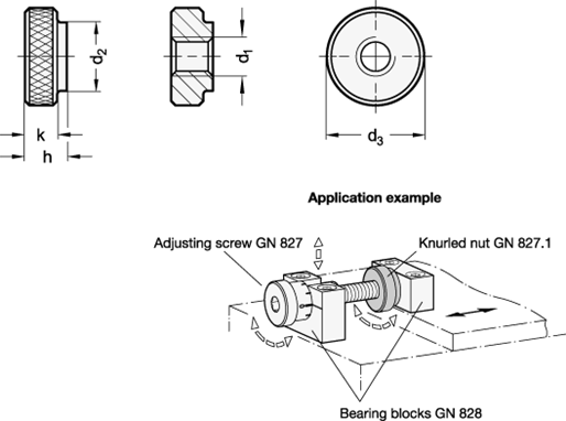 Stainless Steel Knurled Nuts GN 827.1 sketch