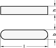 Parallel Keys Steel  plain DIN 6885 sketch