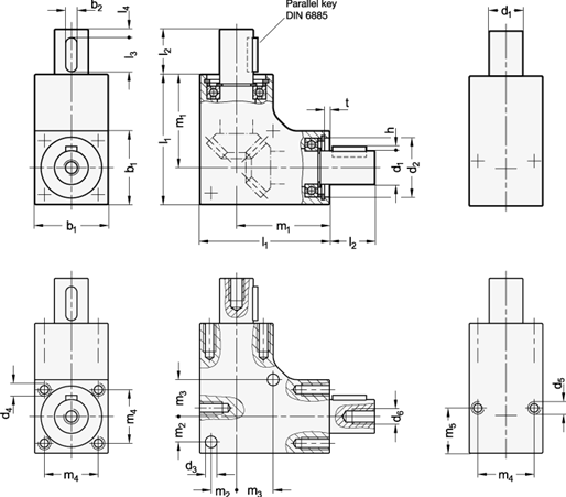 Bevel Gear Boxes GN 3971 sketch