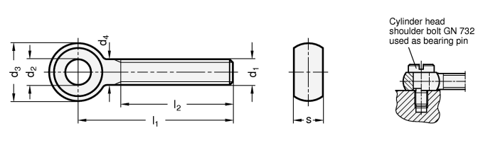 Stainless Steel Swing Bolts GN 1524 sketch