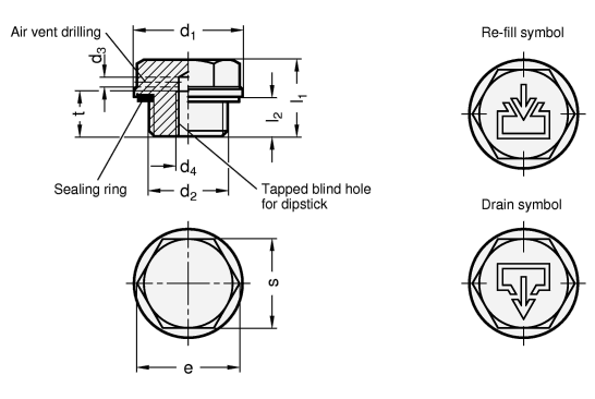 Threaded Plugs GN 742 sketch