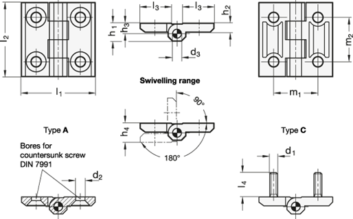 Stainless Steel Hinges GN 237 sketch