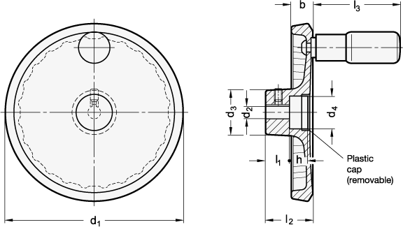 Disk Handwheel  80 GN 923.18 sketch