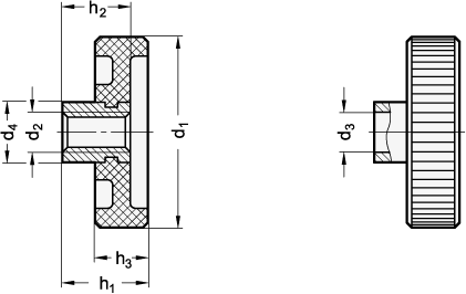 Knurled Handwheels plastic GN 226 sketch