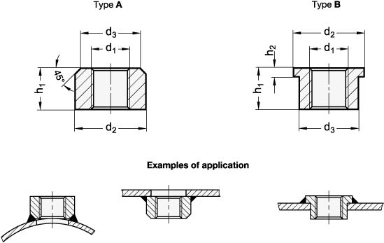 Welding Sockets GN 7490 sketch