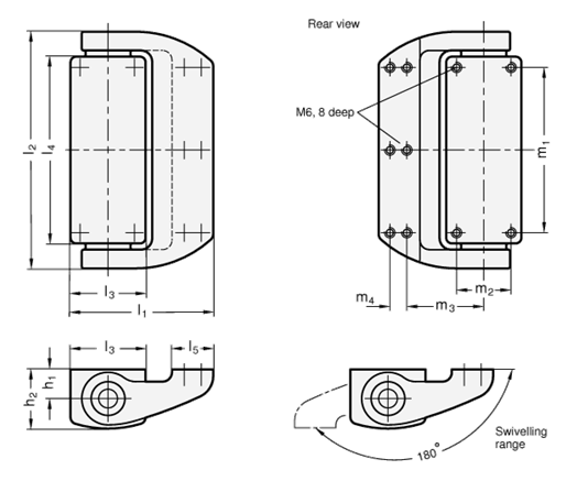 Stainless Steel Hinge GN 139.6 sketch