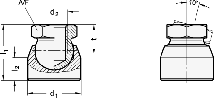 Ball Joint Thrust Pads Steel  zinc plated GN 346 sketch