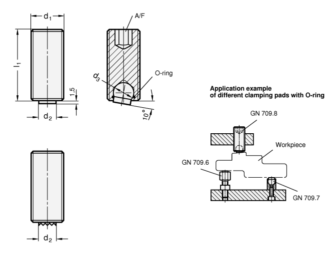 Clamping Pads GN 709.8 sketch