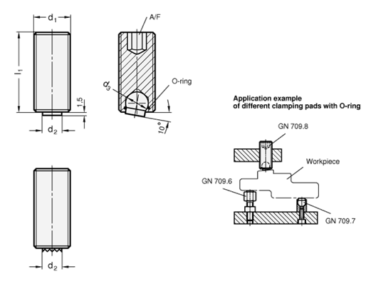 Clamping Pads GN 709.8 sketch