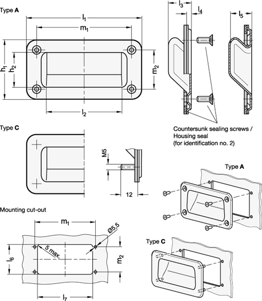 Stainless Steel Gripping Trays GN 7332 sketch