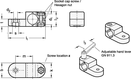 Swivel Clamp Connectors GN 277 sketch