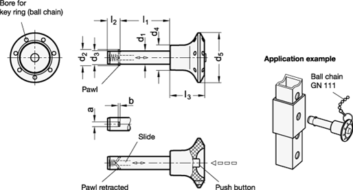 Locking Pins steel  zinc plated GN 114.2 sketch