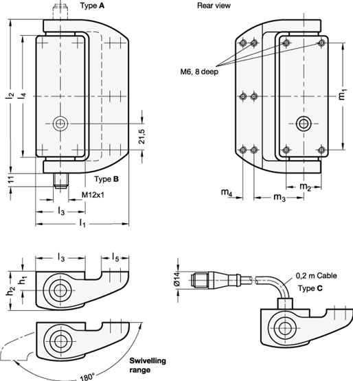 Hinges with Safety Switch GN 139.5 sketch