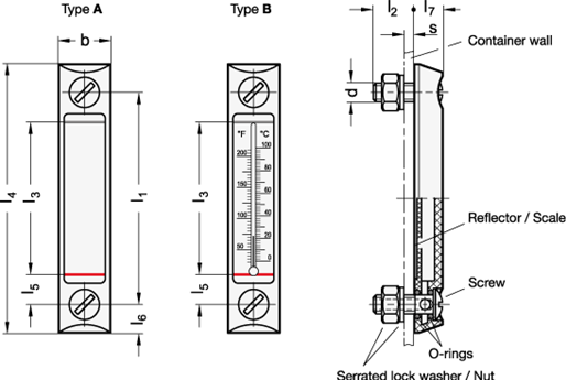 Oil Level Indicators Stainless Steel screw GN 650.1 sketch