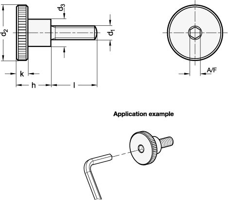 Knurled Thumb Screws GN 464.1 sketch