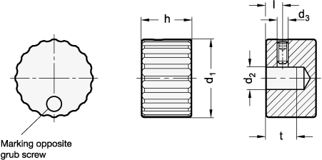 Stainless Steel Control Knobs GN 436 sketch