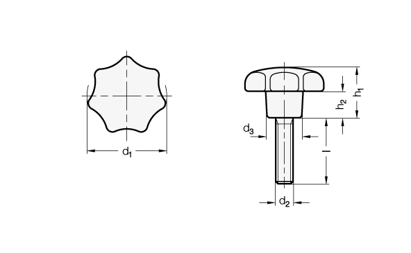 Star Knobs GN 6336.4 sketch