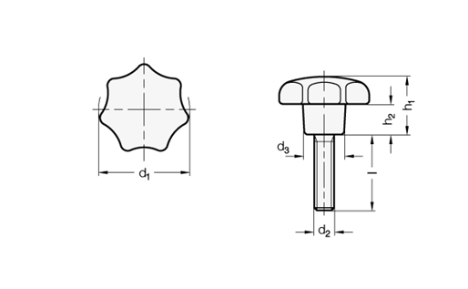 Star Knobs GN 6336.4 sketch