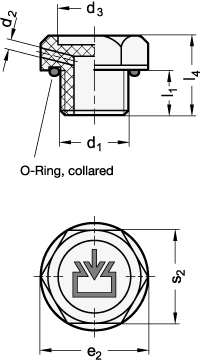 Threaded Plugs with  without dipstick GN 747.2 sketch