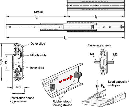 Telescopic Slides GN 1420 sketch