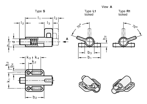 Spring Latches GN 416 sketch