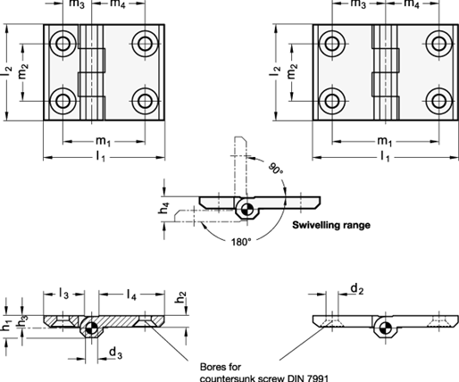 Stainless Steel Hinges GN 237 sketch