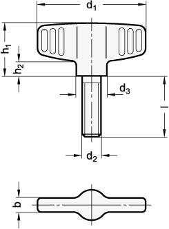 Stainless Steel Wing Screws precision casting AISI CF 8  matte shot blasted GN 835 sketch