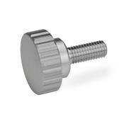 Stainless Steel Knurled Screws Material AISI 304  matt shot blasted or highly polished GN 535 thumbnail