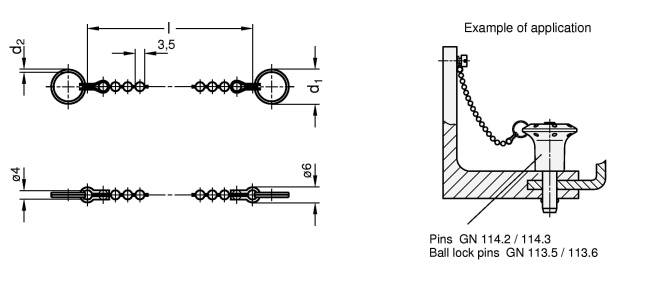 Stainless Steel Ball Chains GN 111.5 sketch