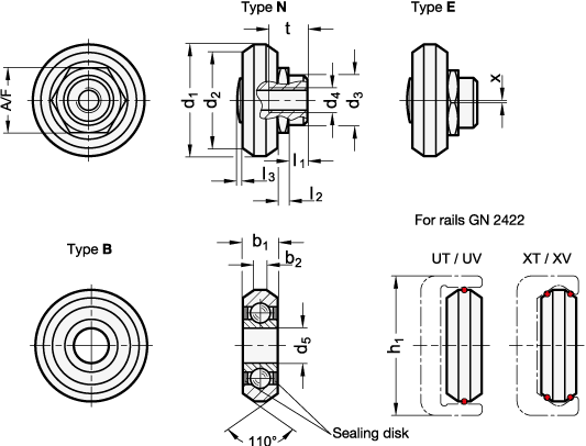 Cam Rollers GN 2426 sketch