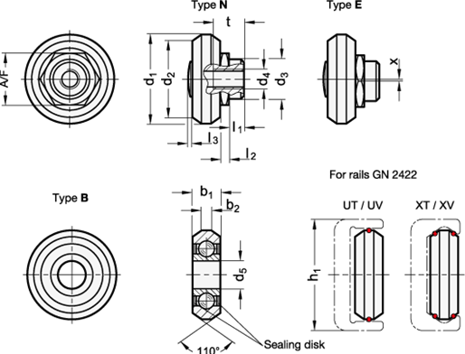 Cam Rollers GN 2426 sketch