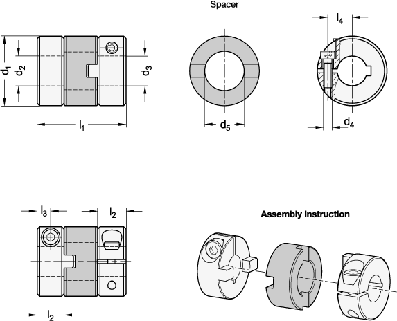 Oldham Couplings GN 2242 sketch