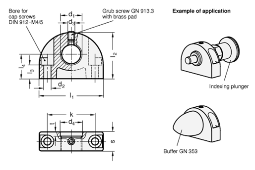 Mounting Blocks zinc die casting GN 412.1 sketch