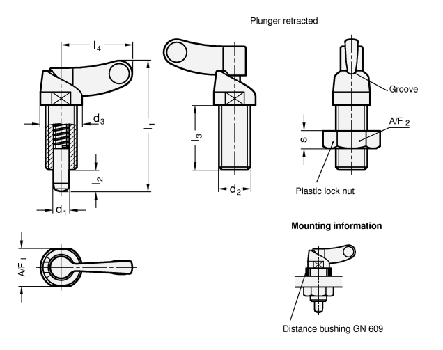 Cam Action Indexing Plungers GN 672 sketch