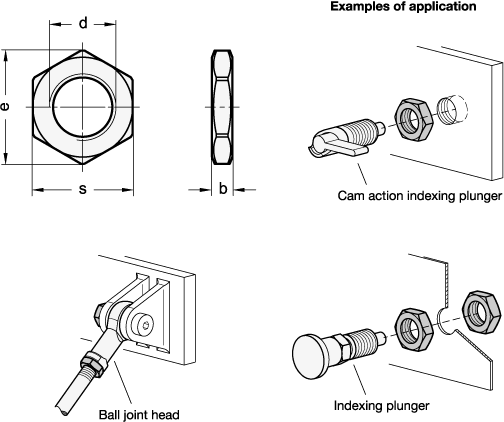 Thin Stainless Steel Hex Nuts ISO 8675 sketch