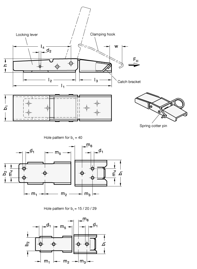 Stainless Steel Toggle Latches GN 8330 sketch