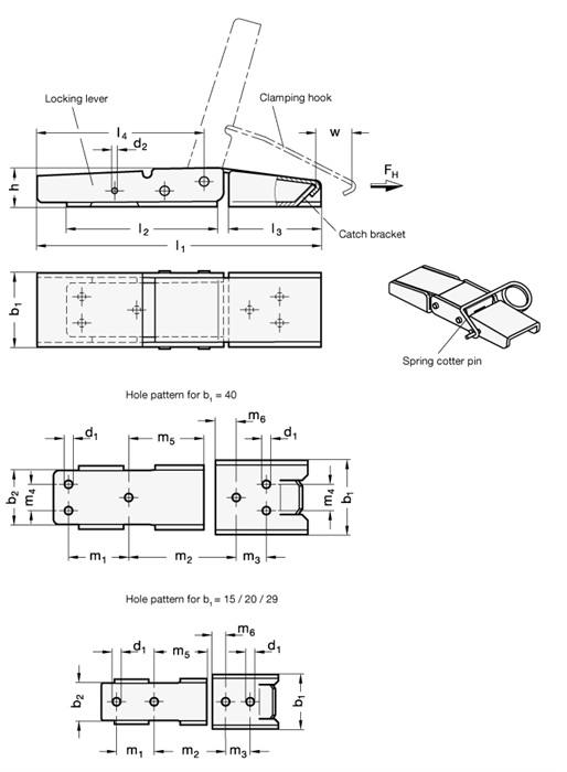 Stainless Steel Toggle Latches GN 8330 sketch