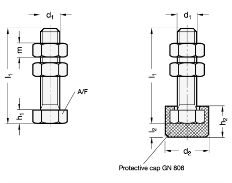 Clamping Screws Steel zinc plated GN 807 sketch