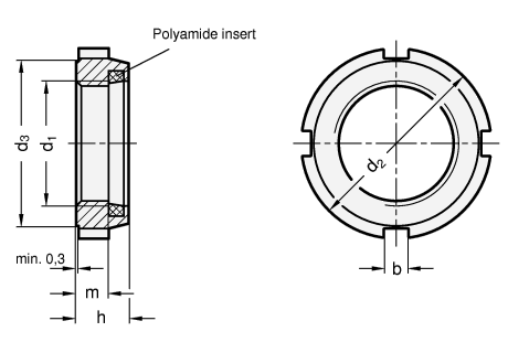 Slotted Locknuts GN 1804.1 sketch