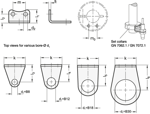 Stainless Steel Sensor Holders GN 7062.10 sketch