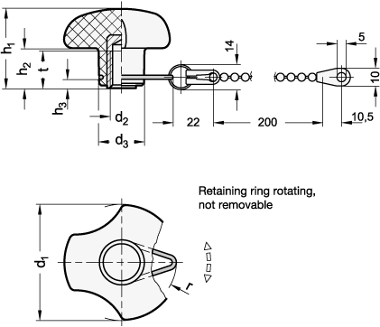 Three Lobed Knobs GN 5342.13 sketch