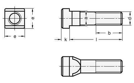 T Slot Bolts DIN 787 sketch